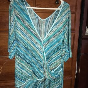 Plus size Ocean blue blouse